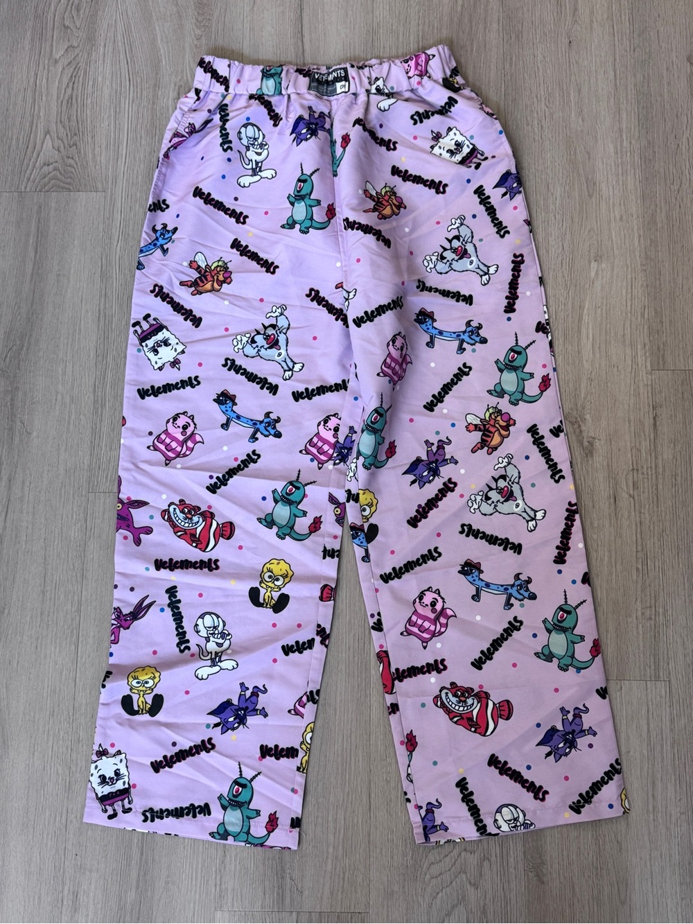 Vetements Printed Cartoon Pastel Pink Relax Lounge Pants Unisex One Size